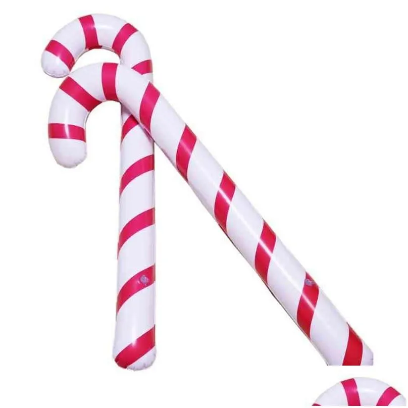 inflatable christmas canes classic lightweight hanging decoration lollipop balloon xmas party balloons ornaments adornment gift 88cm/35inch