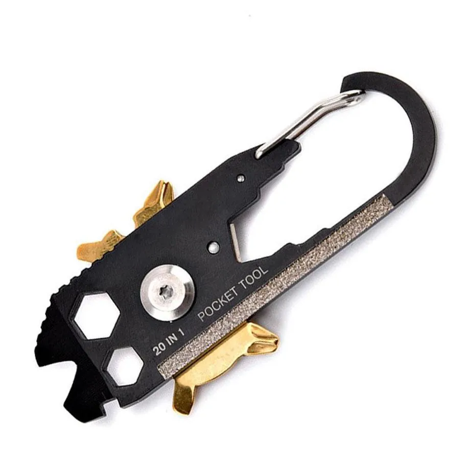 multifunction key rings combination tools outdoor portable screwdrivers bottle openers ruler keychain 20 in 1 dh0665