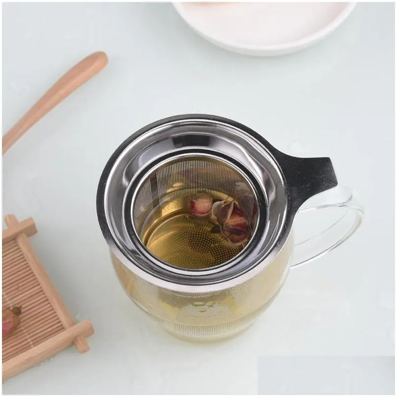 stainless steel coffee tea strainer large capacity infuser fine mesh strainers filters hanging on teapots mugs cups steep loose tea leaf