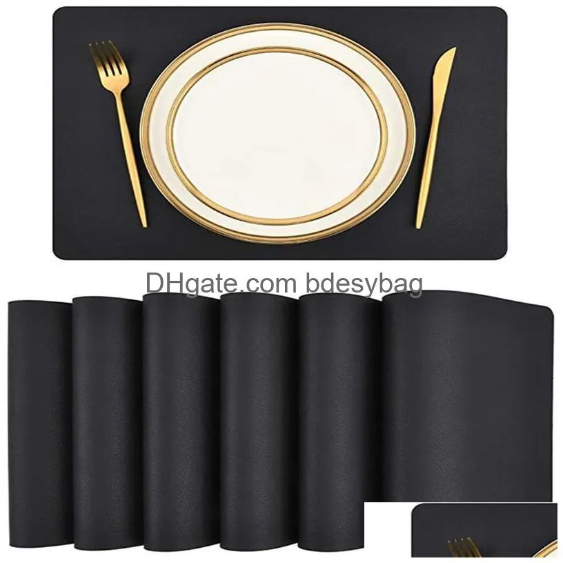 faux pu leather placemats waterproof heat resistant durable table mats stain resistant placemats for kitchen table