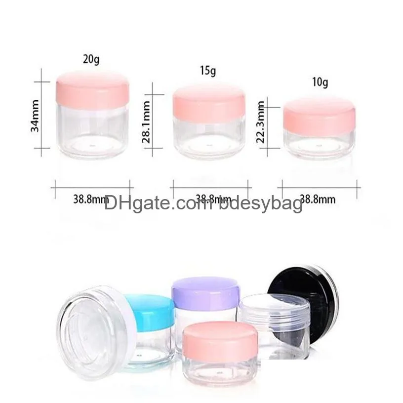 10g 15g 20g empty cosmetic bottles clear container plastic jar pot makeup travel cream lotion refillable packing bottle