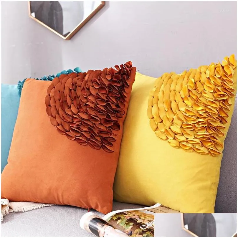 pillow suede pillowcase 45x45cm handmade threedimensional craft sofa living room bedroom cover