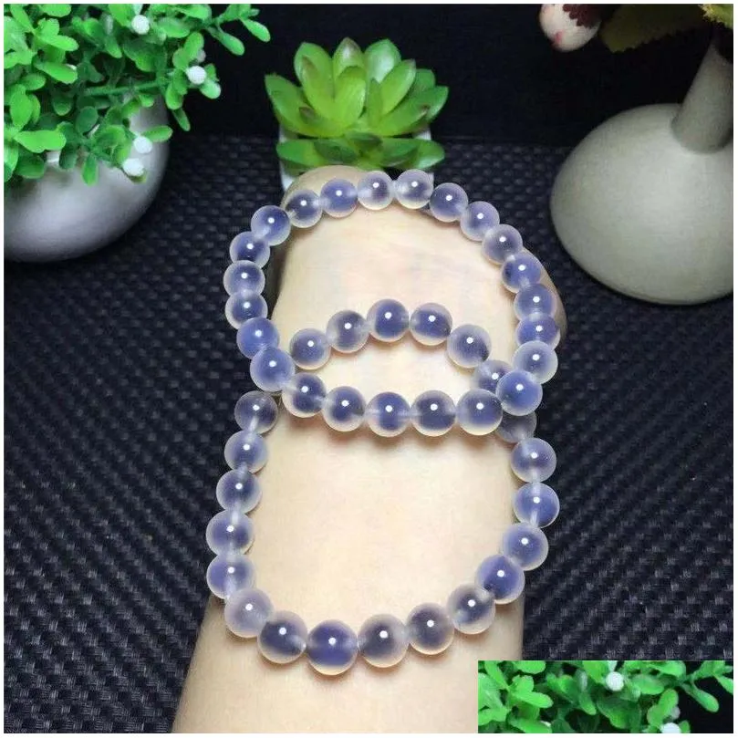 strand blue sugar heart agate bracelet energy crystal stone hand decorative rare ore for healing