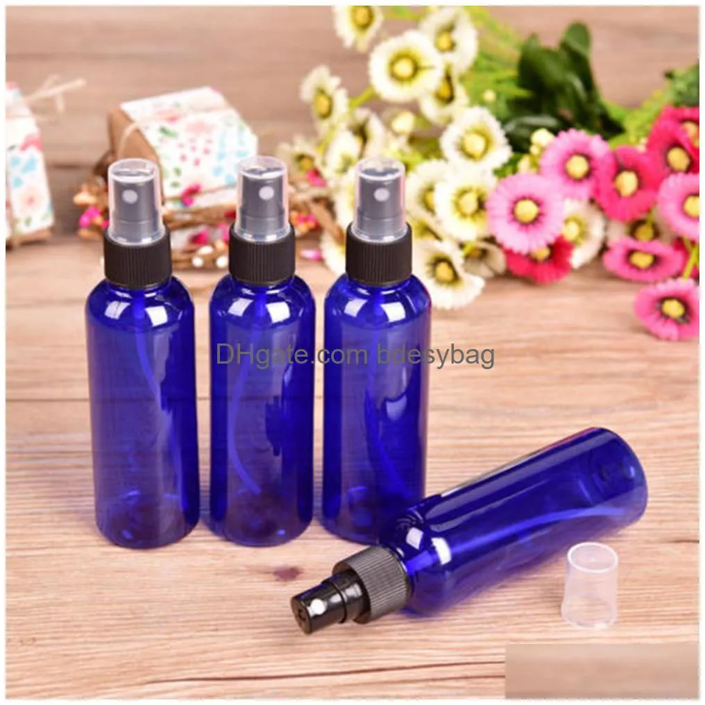 empty clear spray bottles 100ml/3.4oz plastic makeup cosmetic containers fine mist round shoulder bottles