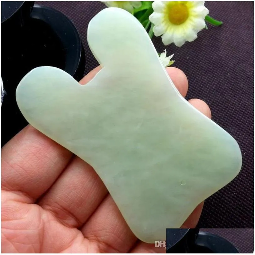 modern natural jade stone guasha gua sha board square shape massage hand massager relaxation health care beauty tool