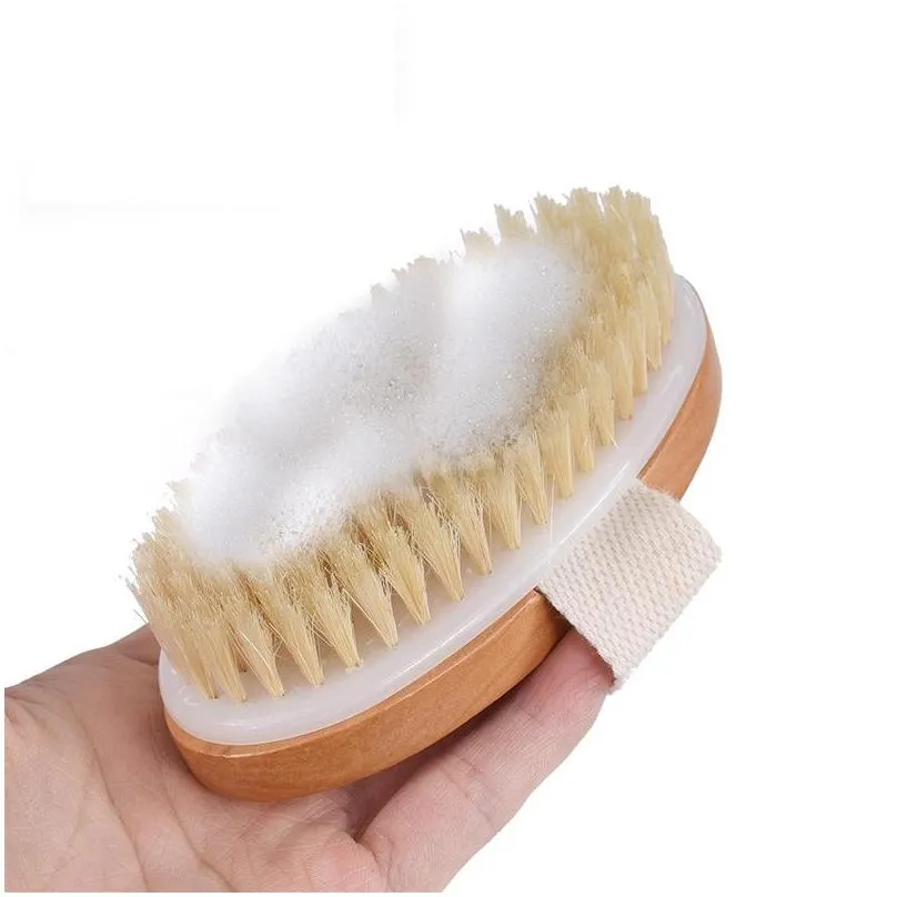 dry brushing body brush natural bristle soft spa brush bath massager home exfoliating scrub massage shower brushes jy1060