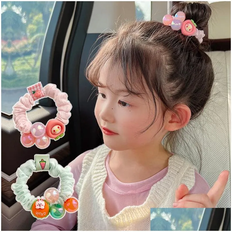 korean version of childrens headband cartoon hairband girls tie hair rope hair ornaments little cute elastic rubber band