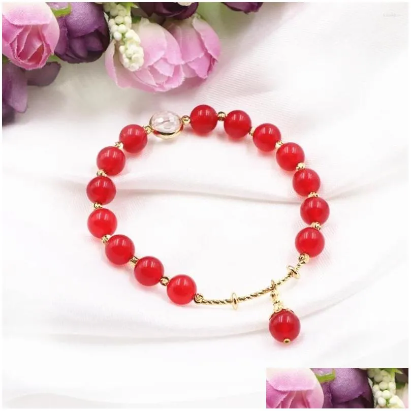 charm bracelets temperament women bracelet natural stone crystal beads bangles jades wrap simple gifts wrist jewelry 7.5 b305