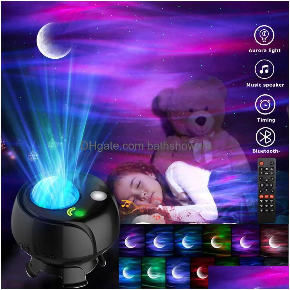 new aurora star light projector led night light nebula moon lamp northern lights star projector for bedroom decoration kids gift y0910