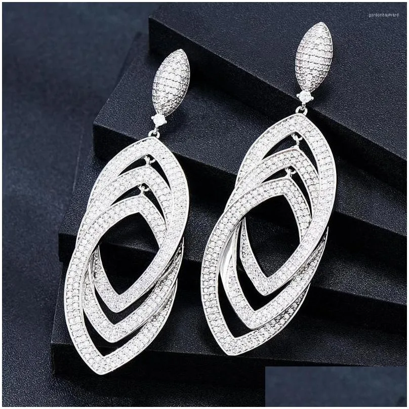 dangle earrings missvikki luxury circle pendant for women wedding party cz dubai bridal boucle doreille femme trendy jewelry