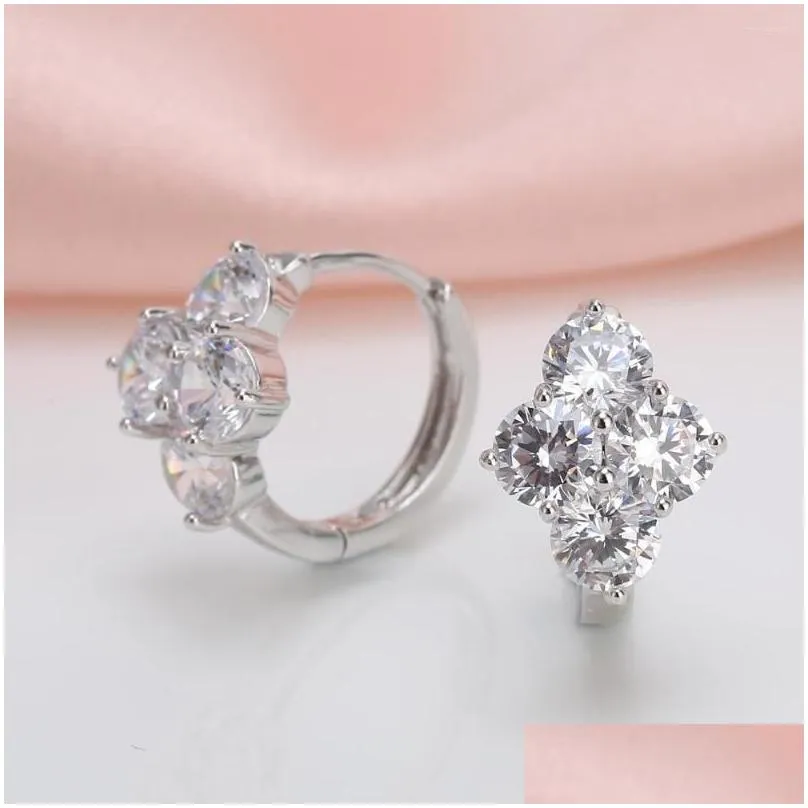 stud earrings 2022 fine jewelry women flower pattern ladies earings joyas de plata eh1038