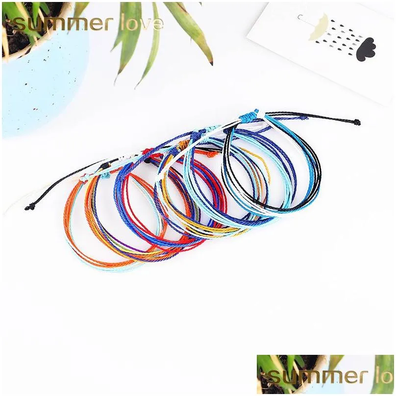wax thread woven bracelets handmade multilayer woven friendship bracelet wax string bracelets multicolour adjustable braided bracelet
