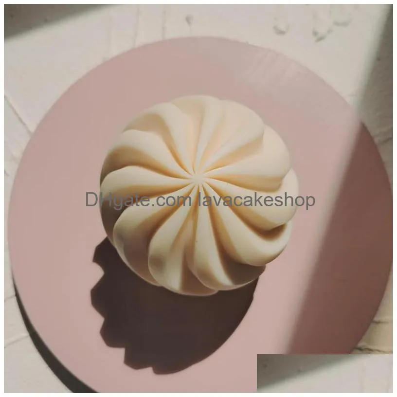 swirl ball candle mold geometric sphere spiral silicone molds unique wavy modern twirl round candles mould 220531