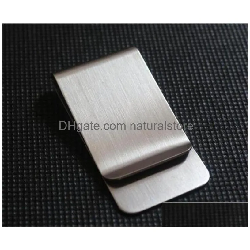 stainless steel money clip credit card metal money holder as mens gift cash clips creative wallet purse for pocket