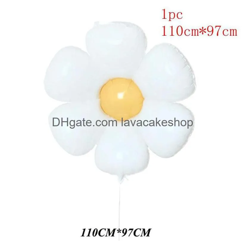 party decoration 1pc white daisy flower helium balloons sunflower toy baby shower ins po props wedding birthday decorations