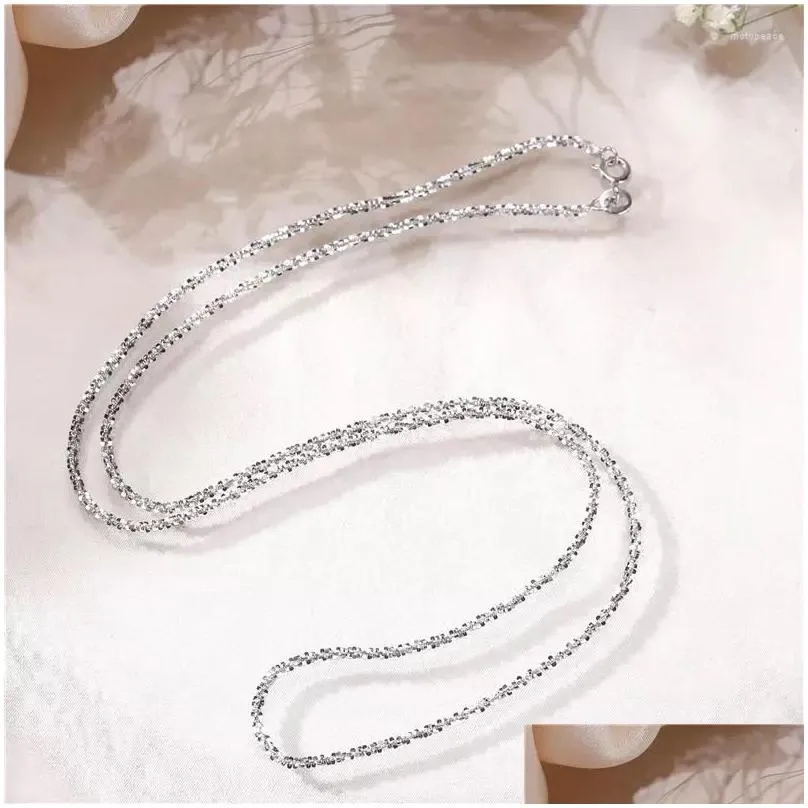 chains authentic italian s925 sterling silver necklace sparkling clavicle chain sweater high jewelry for woman charm gift