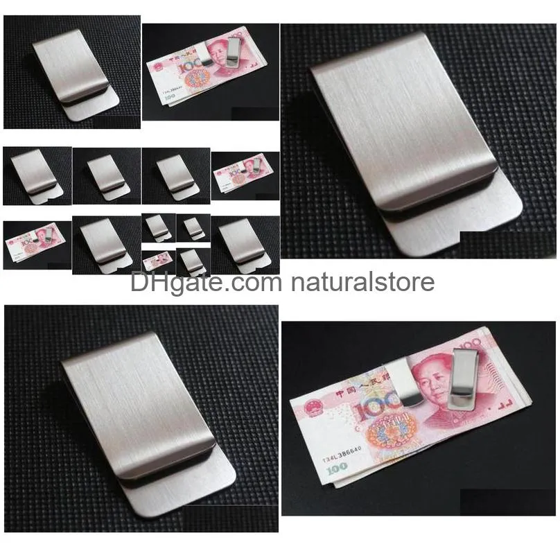 creative portable stainless steel money clip cash clamp holder metal money holder for mens gift durable wallet purse for pocket