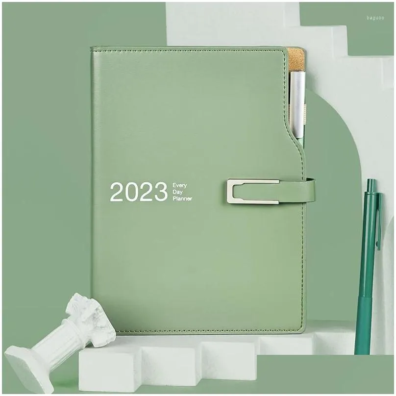 planner book a5/a6 schedule agenda year/month/day plan notebook with 2in1 signing pen stationery cuadernos magnetic buckle