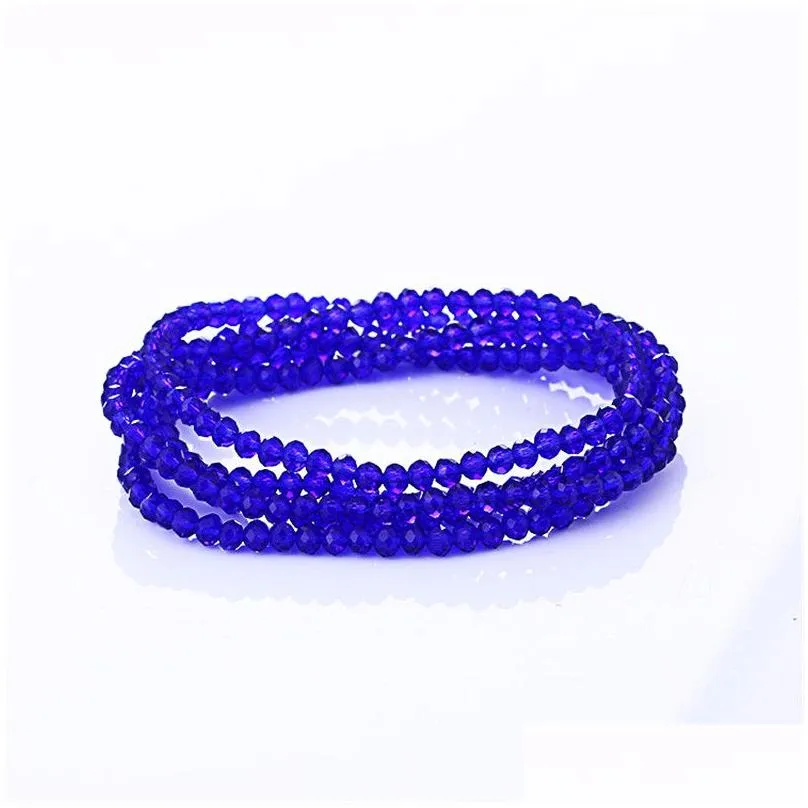 charm bracelets 5colors multilayer crystal beads bangles bohemian style for women elastic pulseras mujer berloque