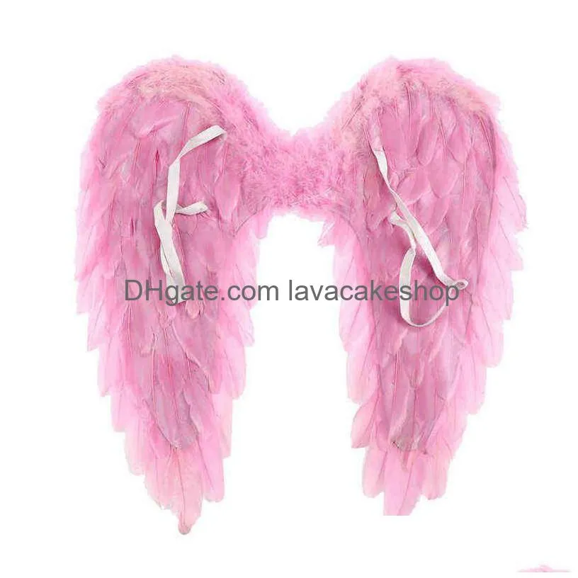 angel feather wings halloween christmas decoration party props stage performance show scene layout angel wings black red white y220610