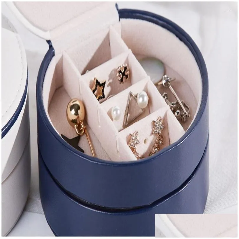 jewelry pouches round portable organizer princess european style korean mini small luxury simple earring storage box 2022