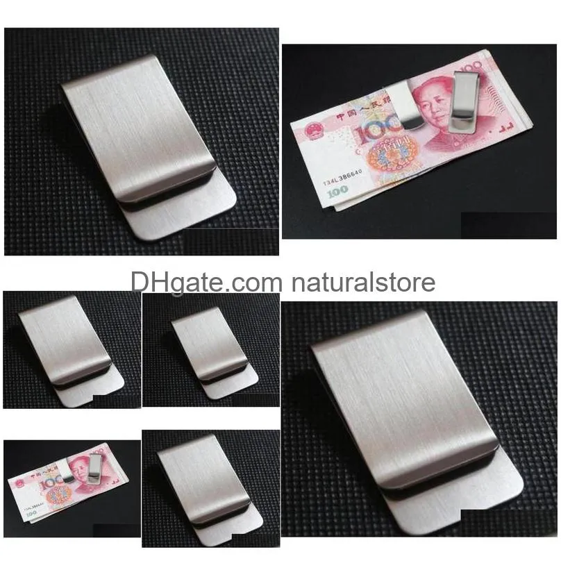 creative portable stainless steel money clip cash clamp holder metal money holder for mens gift durable wallet purse for pocket