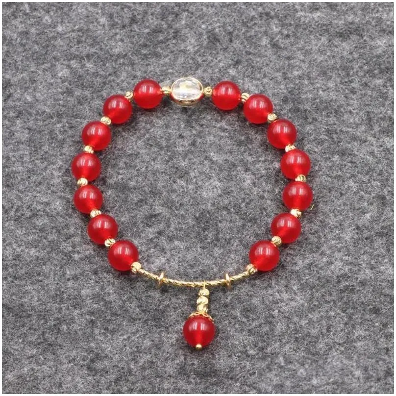 charm bracelets temperament women bracelet natural stone crystal beads bangles jades wrap simple gifts wrist jewelry 7.5 b305