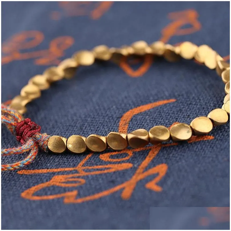 tibetan copper bead bracelet strands jewelry wholesale bracelets handmade braided bracelets adjustable