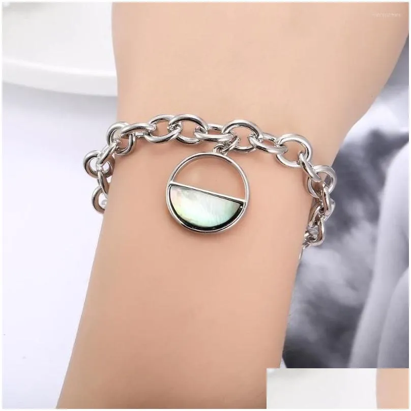 charm bracelets bohemian stainless steel for wome accessories gold sliver chain shell bracelet jewlery pulseras mujer