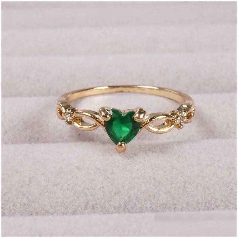 heart ring for women gemstone rings 6 7 8 9 10 silver gold solitaire wedding engagement birthday gifts