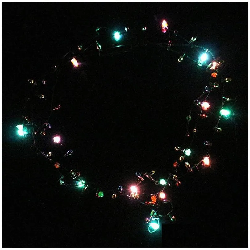 chains pcs mini flashing lightup blinking christmas lights costume necklace 8 led bulbs hsj88chains