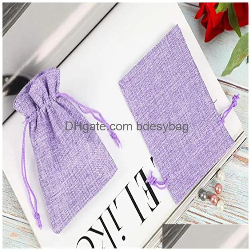 natural cotton linen gift bag drawstring bags wedding jewelry storage pouches for baby shower birthday christmas