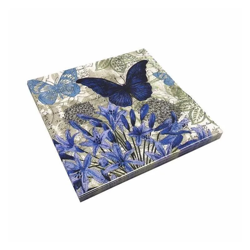 packaging dinner service decoupage napkins retro vintage birds butterfly floral paper for disposable decorative party tissue tableware