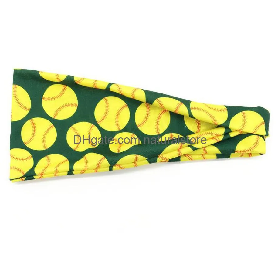 softball sports sweat baseball headbands for girls yoga women hair accessories prints bandannas wide running baseball hairband