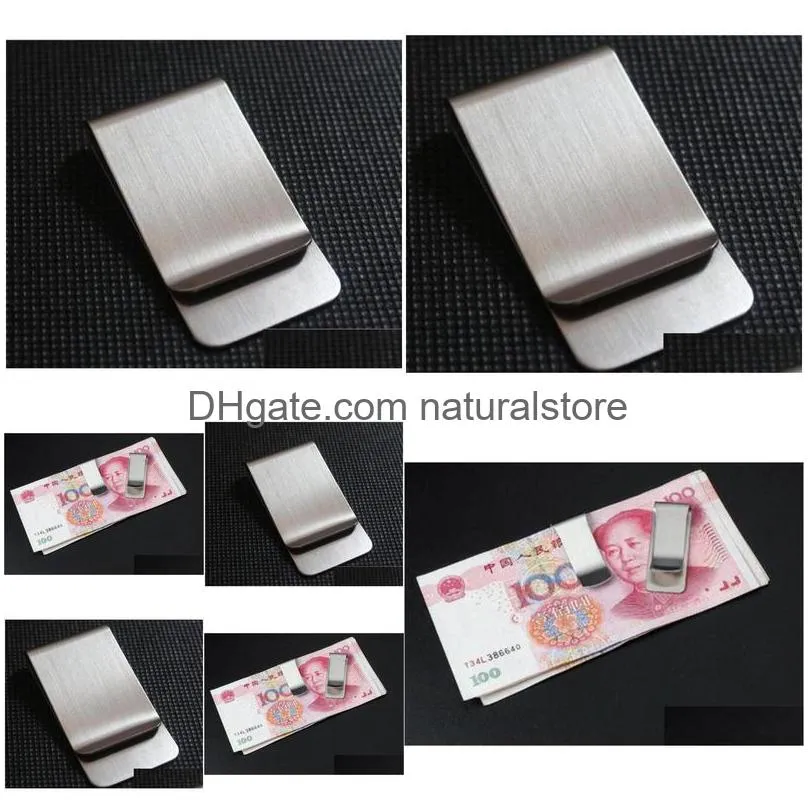 stainless steel money clip credit card metal money holder as mens gift cash clips creative wallet purse for pocket