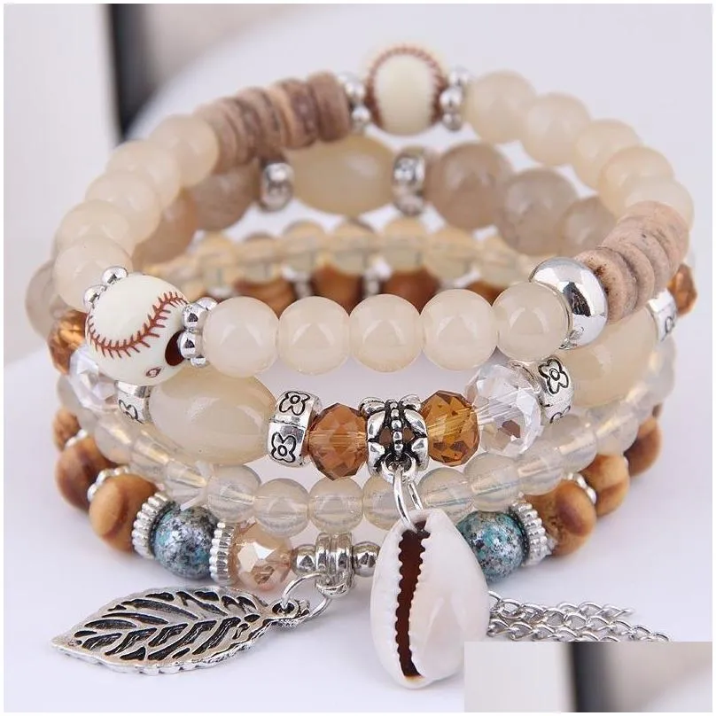 charm bracelets boho bangles for women vitage beaded tree real sell strand bracelet multilayer femme 2022