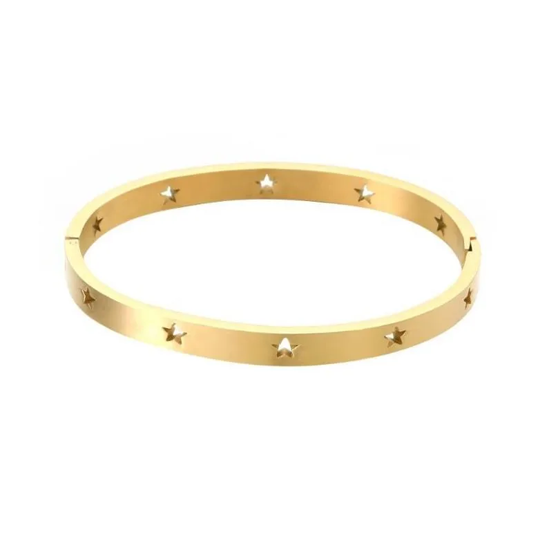 charm bracelets ins fashion star hollow titanium steel bracelet for women men hip hop simple stainless unisex wrist jewelry gift
