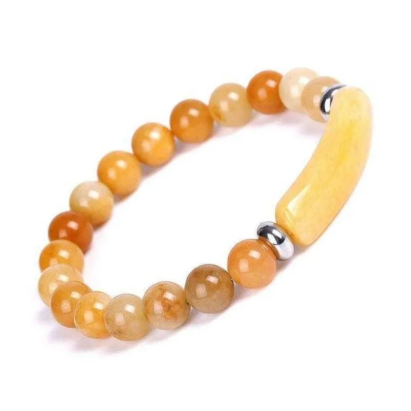 8mm natural stone crystal beaded strands charm bracelets colorful elastic bangle for women men jewelry