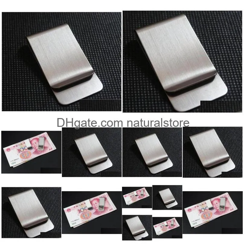 stainless steel money clip credit card metal money holder as mens gift cash clips creative wallet purse for pocket