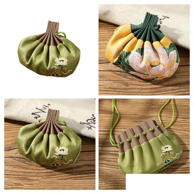 jewelry pouches bags silk drawstring embroidered incense bag embroidery gift storage pouch coin small cloth brocade organizerjewelry