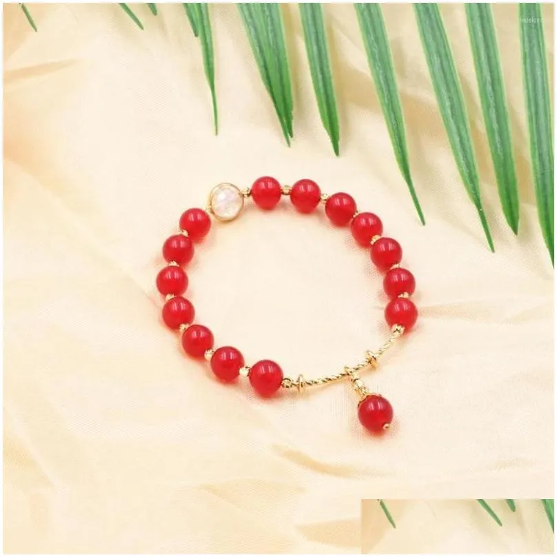 charm bracelets temperament women bracelet natural stone crystal beads bangles jades wrap simple gifts wrist jewelry 7.5 b305