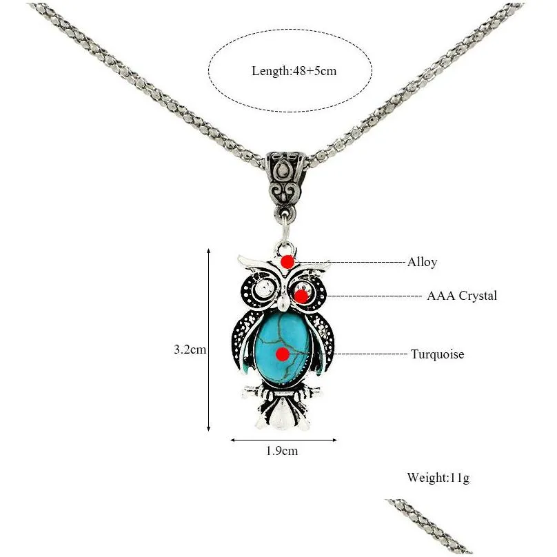 vintage turquoise necklaces square elephant heart leaves flower natural stone pendant long chains for women fashion jewelry gift