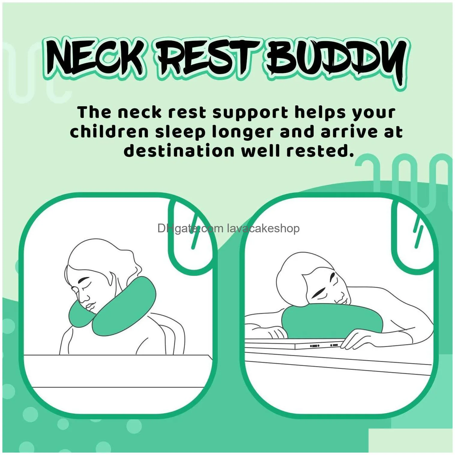 kids travel pillow neck pillow support u shaped cushion plush for airplane train car