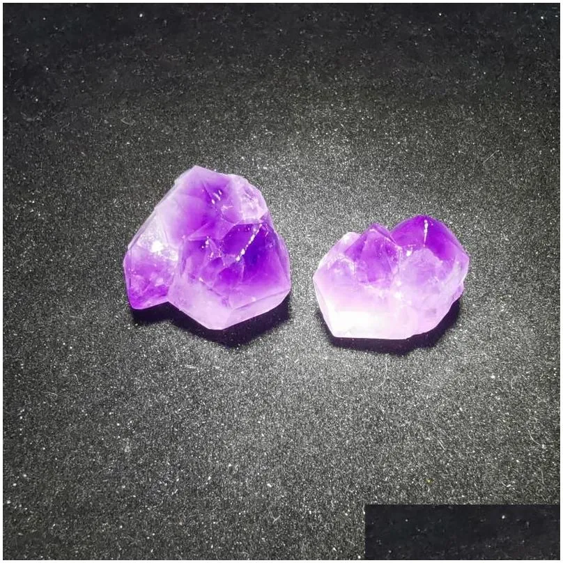 jewelry pouches natural irregular hexagonal mineral specimen amethyst crystal cluster stone aural healing decoration color gift