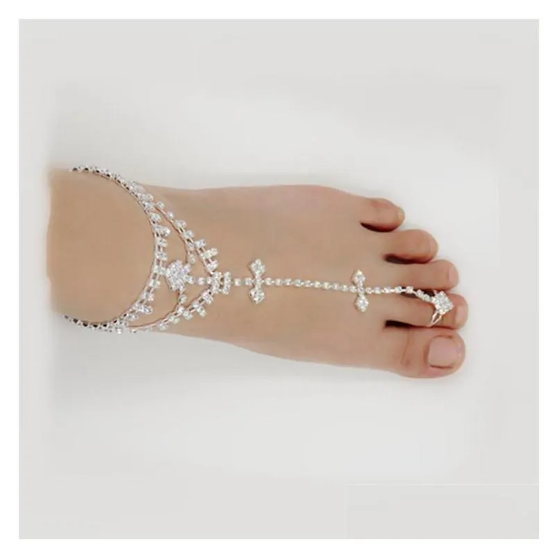  bridal anklet foot jewelry beach wedding white crystal rhinestones butterfly anklets for women fashion barefoot jewelry