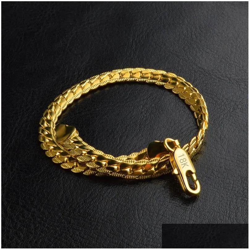 5mm snake chains bracelet 18k gold plated and 925 sterling silver mens link bangle for women hip hop jewelry in bulk