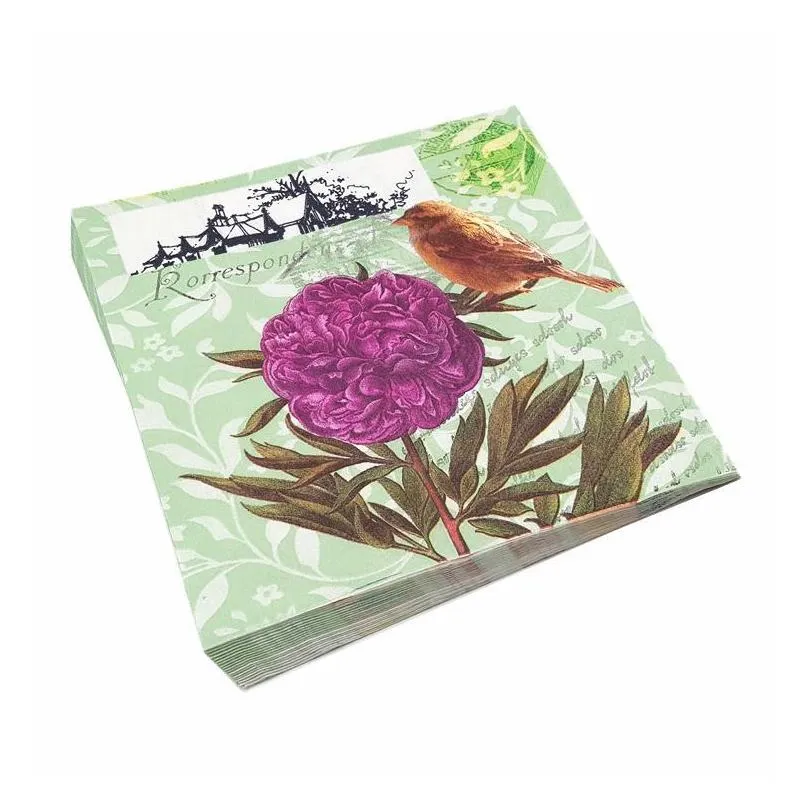 packaging dinner service decoupage napkins retro vintage birds butterfly floral paper for disposable decorative party tissue tableware