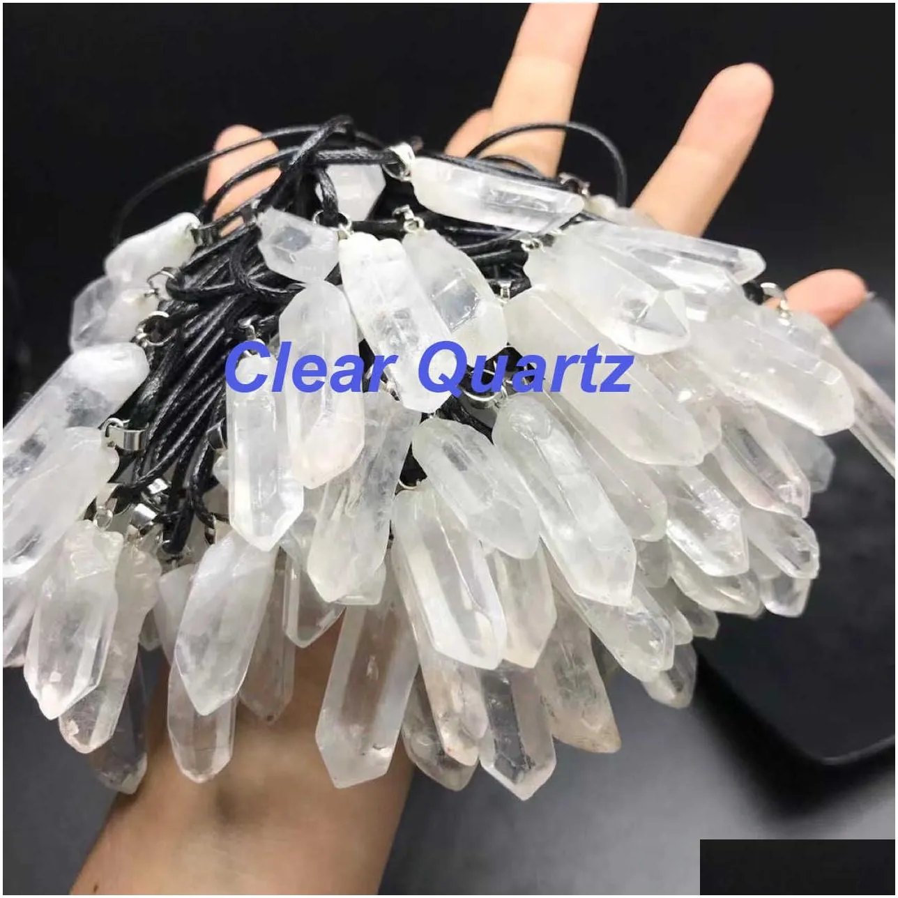 natural crystal pendant amethyst rough stone necklace wholesale clear quartz fluorit citrine rose quartz