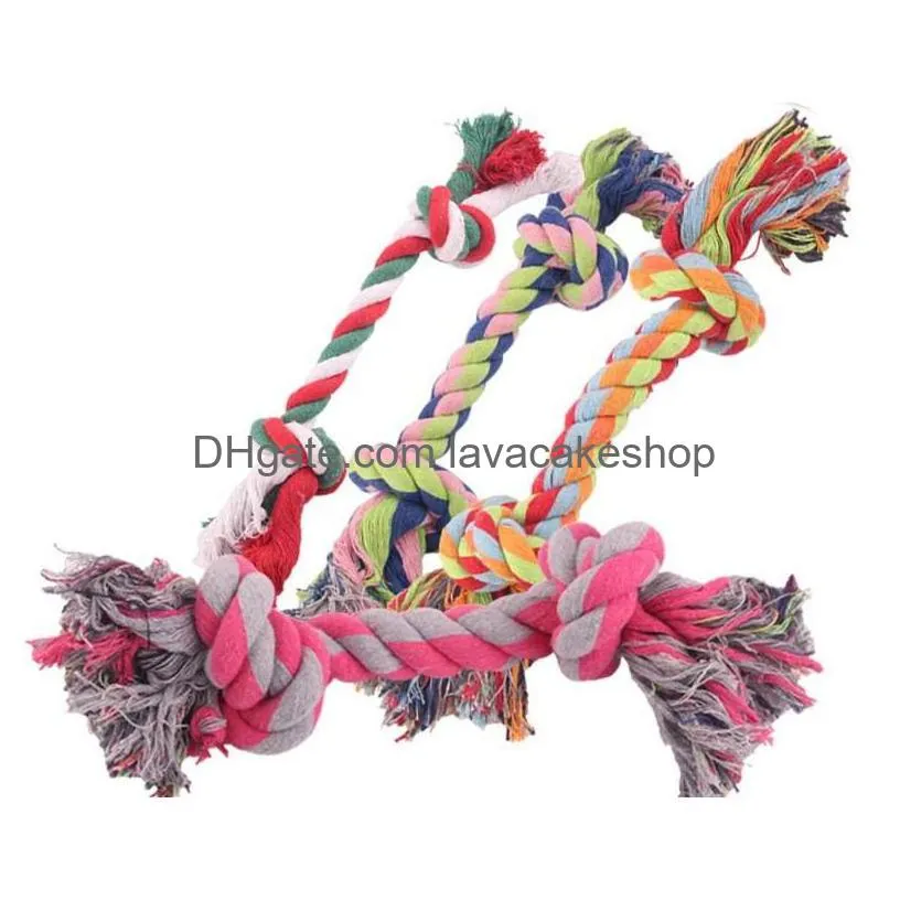 sublimation pet dog puppy double knot chew ropes knots toys clean teeth durable braided bone rope pets molar toy pet supplies random