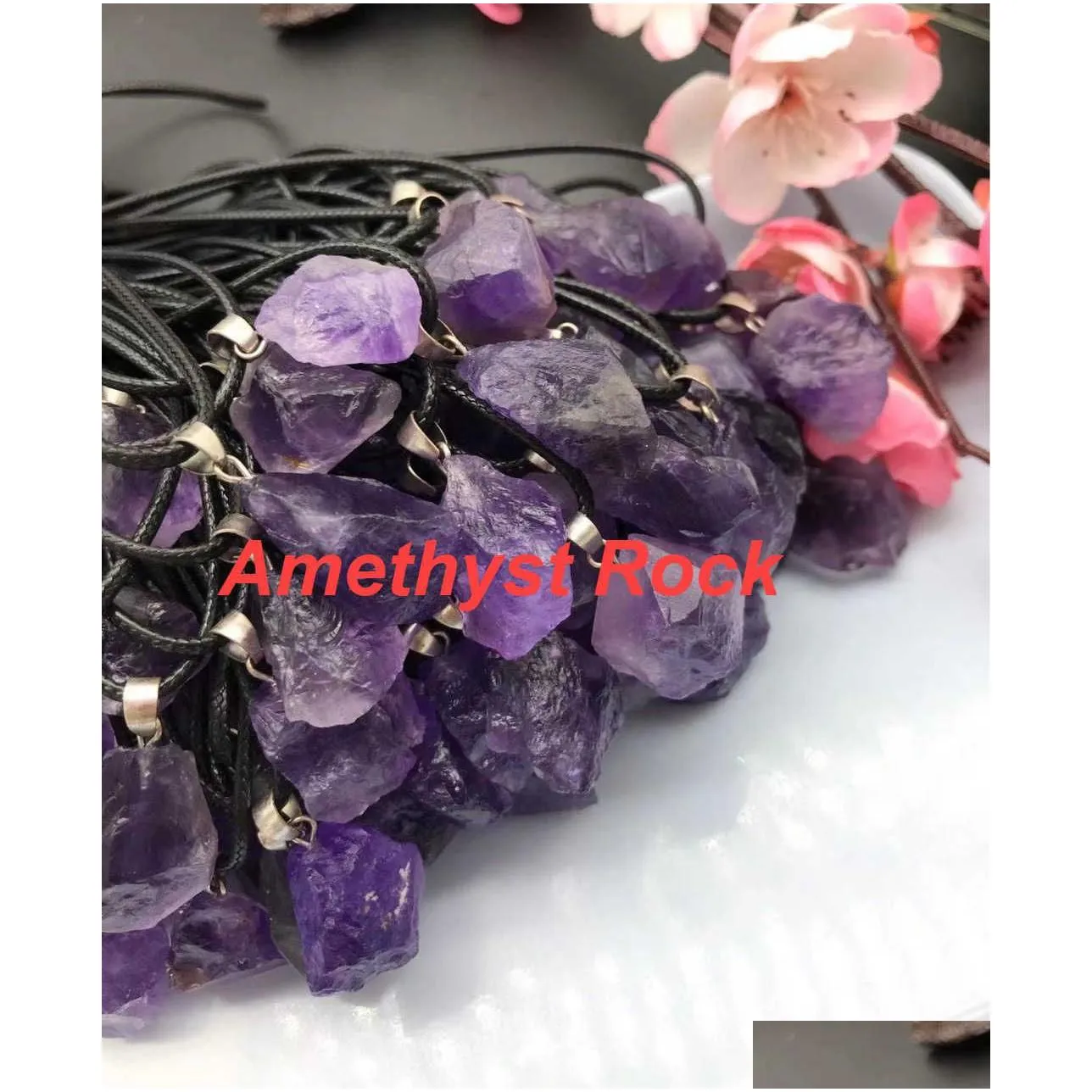 bulk crystal natural necklace wholesale healing crystal pendant amethyst rough stone clear quartz fluorite citrine rose quartz